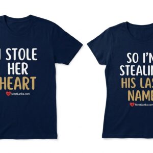I Stole Her Heart" & "Stealing His Last Name" Couple's T-Shirt Set